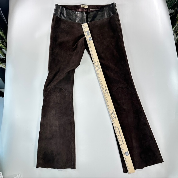 June Y2K Suede Leather Pants Brown Mixed Media Size 28 - Picture 12 of 14